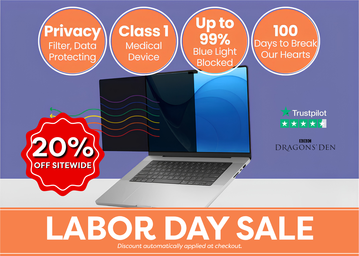 Anti blue light privacy filter for MacBook Air & Pro