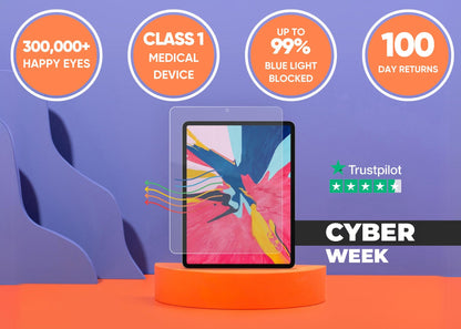 Anti blue light screen protector for iPad