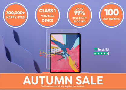 Anti blue light screen protector for iPad