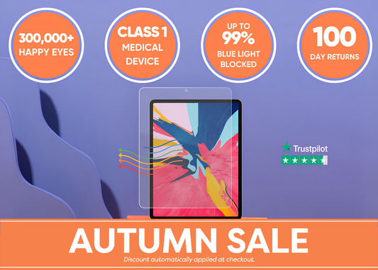 Anti blue light screen protector for iPad