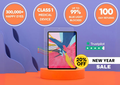 Anti blue light screen protector for iPad
