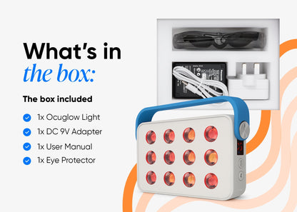 Ocuglow Portable Red & Infrared Light Therapy Panel by Ocushield – For Brighter Skin, Better Sleep and Recovery