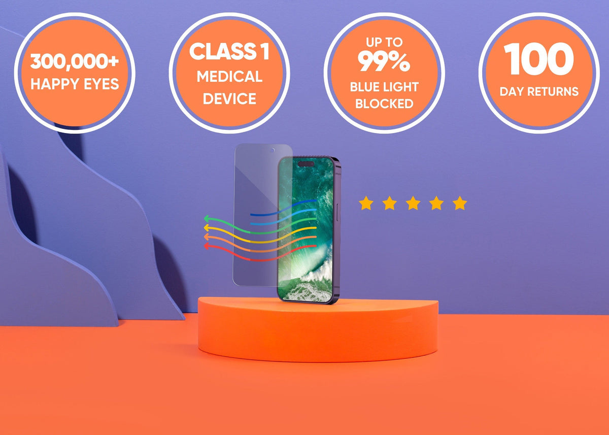 Anti blue light screen protector for iPhone